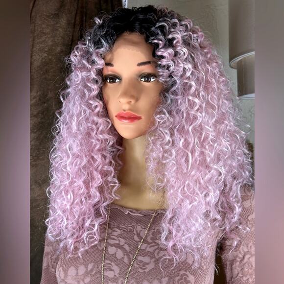 Long Kinky Curly Lace Front Wig - Picture 3 of 9